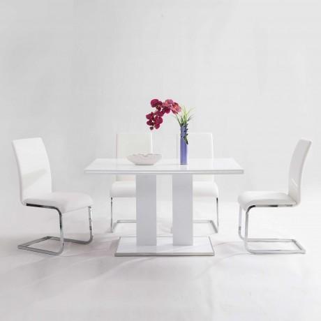 Armen Living Amanda Dining Table with Pedestal Base LCAMDIWHTO IMAGE 2