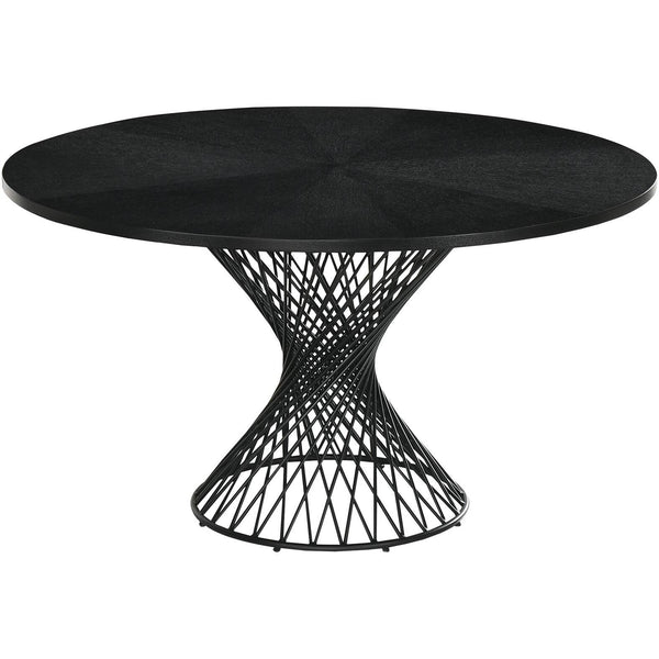 Armen Living Round Cirque Dining Table with Pedestal Base LCCQDIBL IMAGE 1