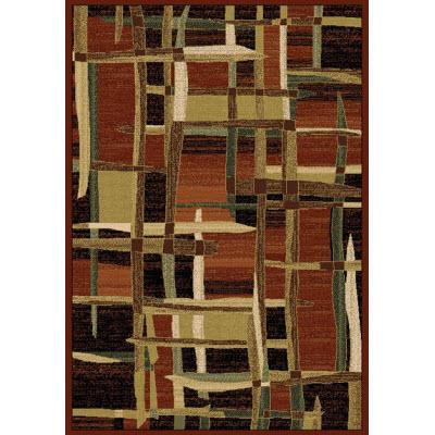 Persian Weavers Rugs Rectangle Reflection B630 6'x9' Rug - Burgundy IMAGE 1