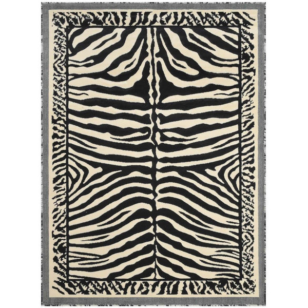 Persian Weavers Rugs Rectangle D142 6x9 Zebra Black & White IMAGE 1
