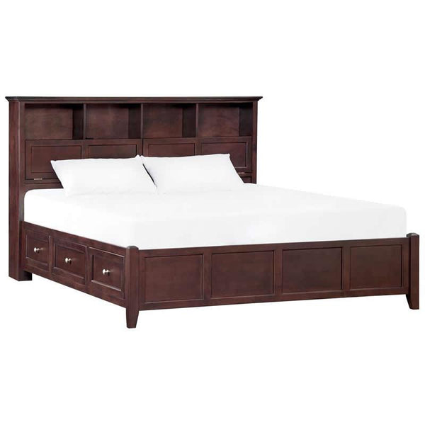 Whittier Wood McKenzie King Bookcase Bed with Storage 1375AFCAF IMAGE 1