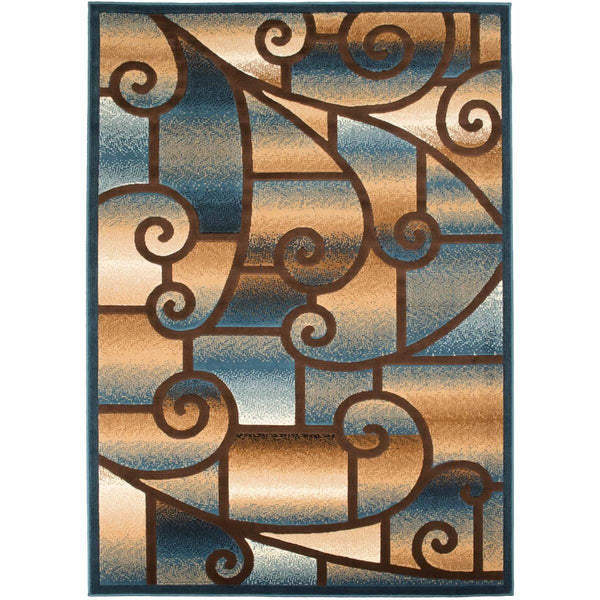 Persian Weavers Rugs Rectangle Gallery-28 (Aqua) 6'x9' IMAGE 1