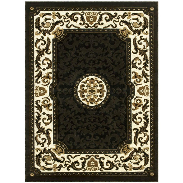 Persian Weavers Rugs Rectangle Kingdom D-128 (Black) 6'x9' IMAGE 1