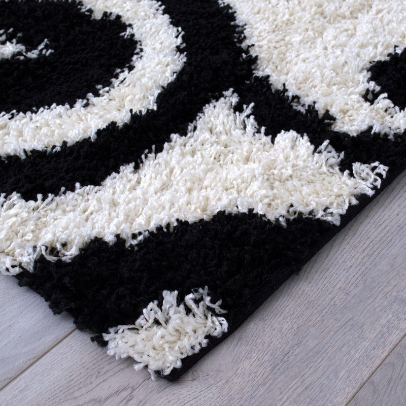 Persian Weavers Rugs Rectangle Deluxe Shag Swirls (Black) 6'X9' IMAGE 3