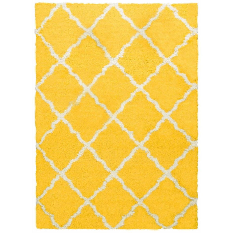 Persian Weavers Rugs Rectangle Deluxe Shag Trellis (Canary) 6'X9' IMAGE 1