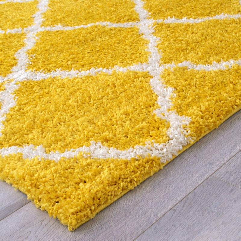 Persian Weavers Rugs Rectangle Deluxe Shag Trellis (Canary) 6'X9' IMAGE 2