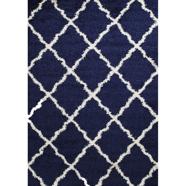 Persian Weavers Rugs Rectangle Deluxe Shag Trellis (Denim) 6'X9' IMAGE 1