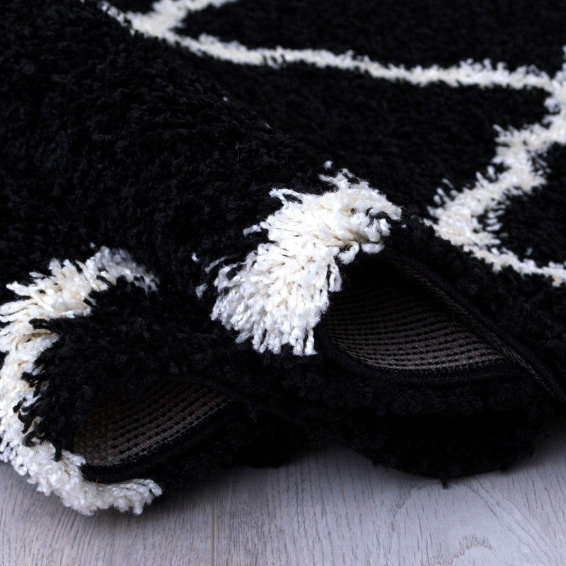 Persian Weavers Rugs Rectangle Deluxe Shag Trellis (Black) 6'X9' IMAGE 3