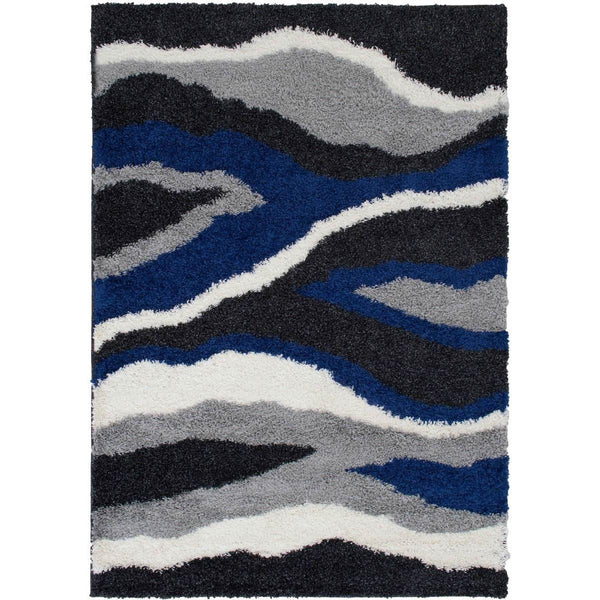 Persian Weavers Rugs Rectangle Deluxe Shag Waves (Anthracite) 6'X9' IMAGE 1