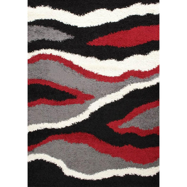 Persian Weavers Rugs Rectangle Deluxe Shag Waves (Red) 6'X9' IMAGE 1