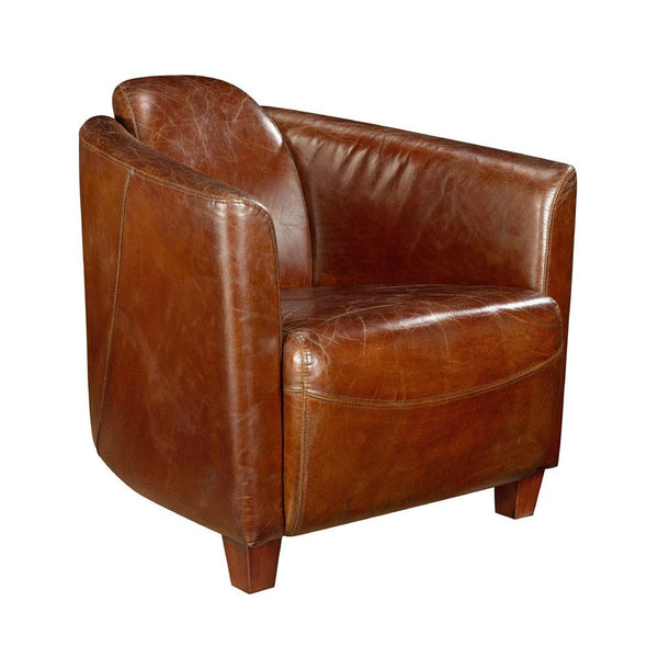Moe's Home Collection Salzburg Club Stationary Leather Accent Chair PK-1000-20 IMAGE 1
