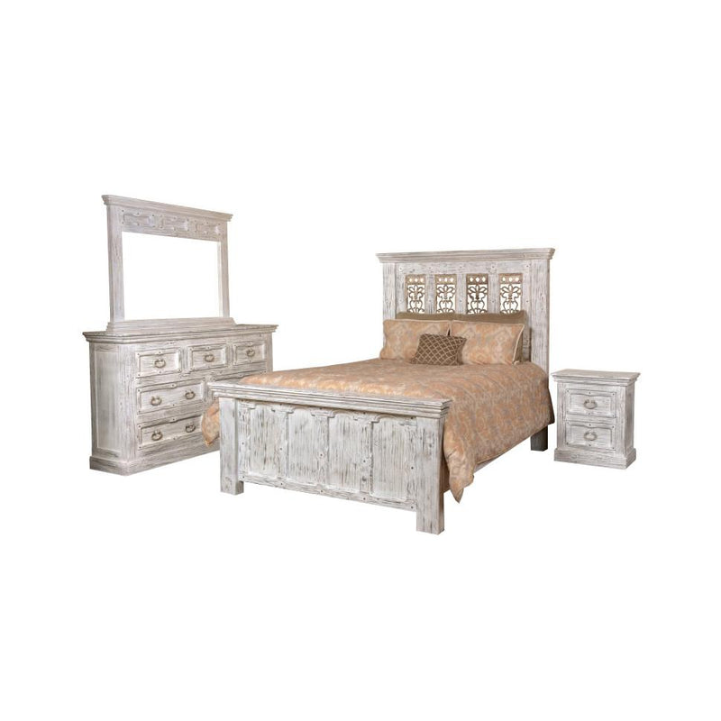 Horizon Home Furniture Mandalay Queen Panel Bed H4505-QUEEN-BED-WHT IMAGE 2