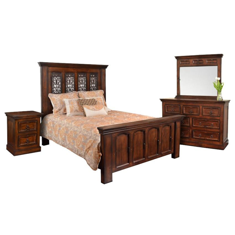 Horizon Home Furniture Mandalay Queen Panel Bed H4505-QUEEN-BED-BRN IMAGE 2
