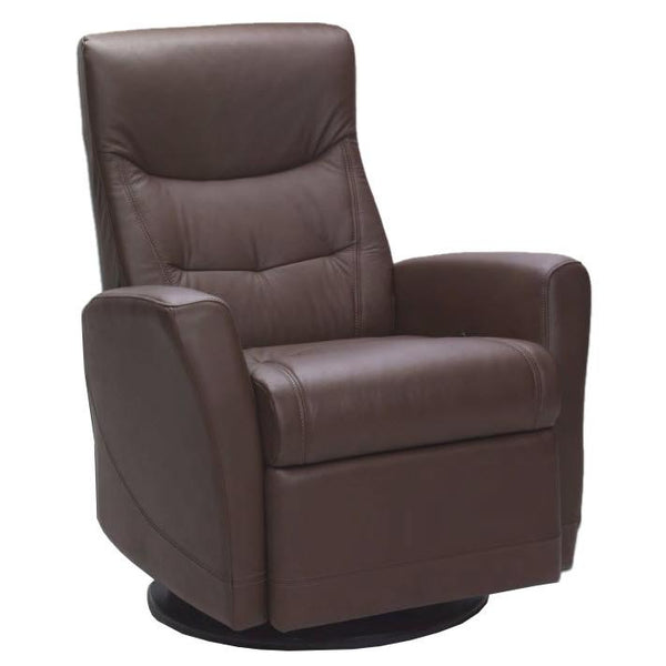 Fjords of Norway Oslo Swivel Glider Leather Recliner Oslo Large-NL-129-WALNUT IMAGE 1