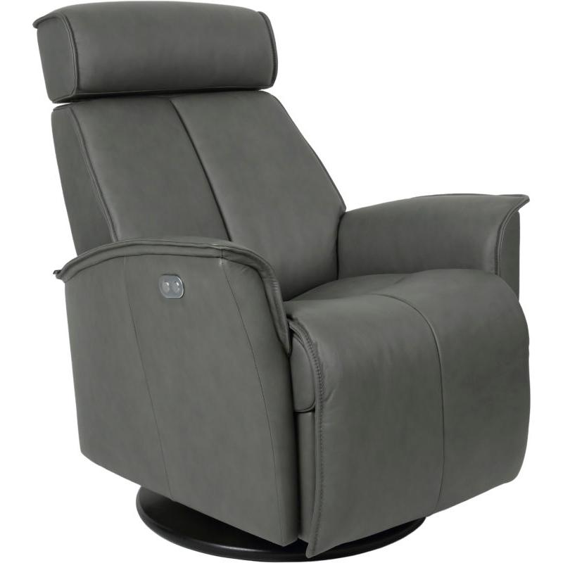 Fjords of Norway Venice Power Swivel Glider Leather Recliner Venice Small Power-SL-227 GREY IMAGE 3