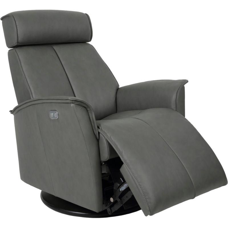 Fjords of Norway Venice Power Swivel Glider Leather Recliner Venice Small Power-SL-227 GREY IMAGE 4