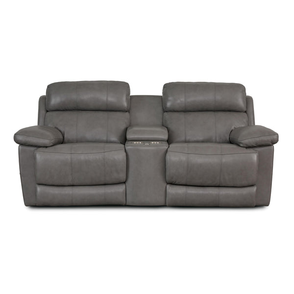 Palliser Finley Power Reclining Leather Loveseat Finley 41134-68 Loveseat Console with Power - Slate IMAGE 1
