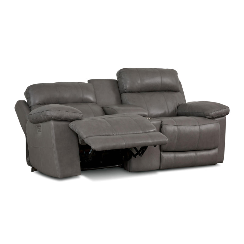 Palliser Finley Power Reclining Leather Loveseat Finley 41134-58 Loveseat Console with Power - Slate IMAGE 4