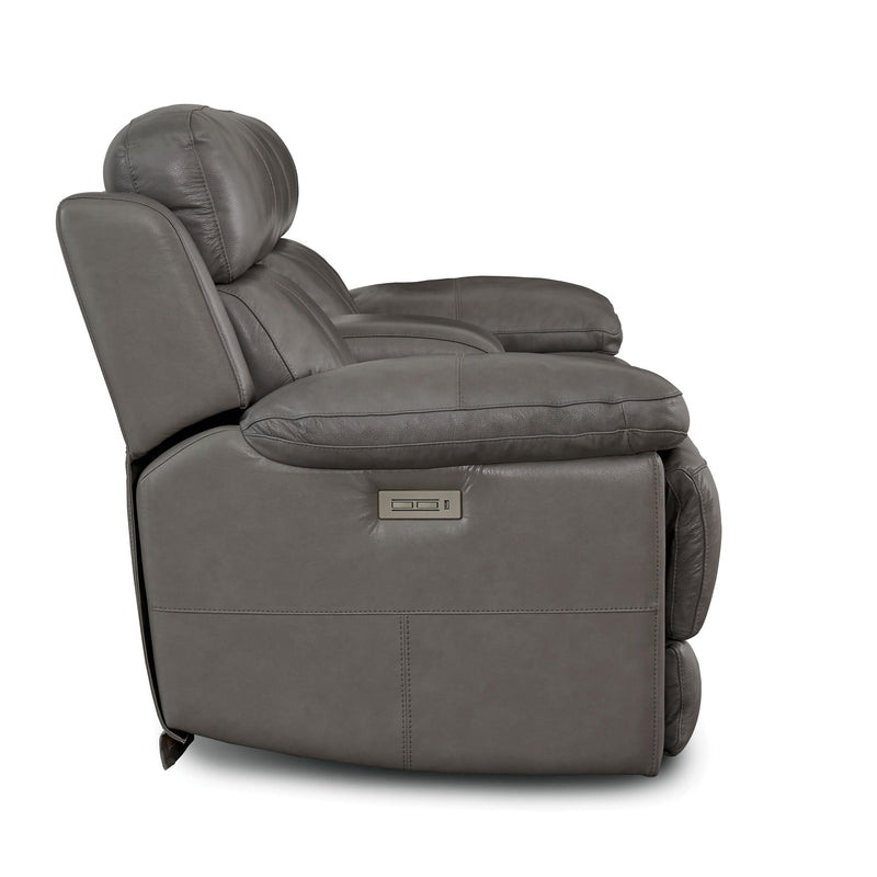 Palliser Finley Power Reclining Leather Loveseat Finley 41134-58 Loveseat Console with Power - Slate IMAGE 5