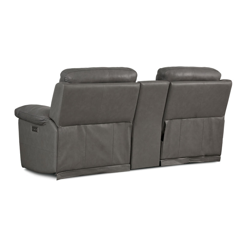 Palliser Finley Power Reclining Leather Loveseat Finley 41134-58 Loveseat Console with Power - Slate IMAGE 6