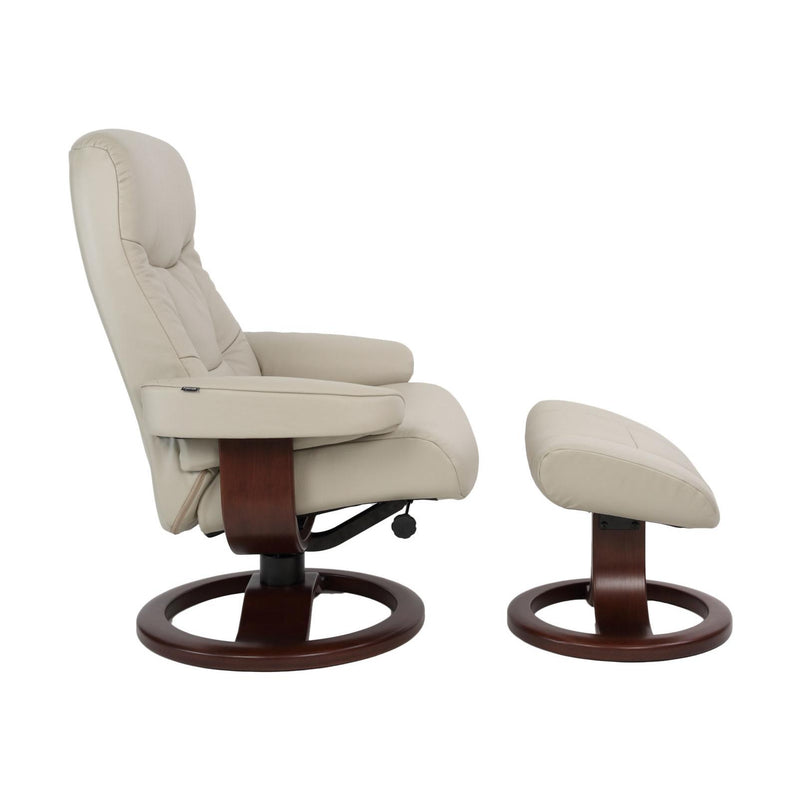 Fjords of Norway Classic Comfort Swivel Leather Recliner Muldal Small Swivel Recliner - Dove IMAGE 2
