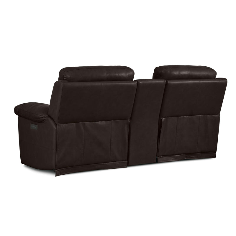Palliser Finley Power Reclining Leather Loveseat Finley 41134-68 Loveseat Console with Power - Chocolate IMAGE 6