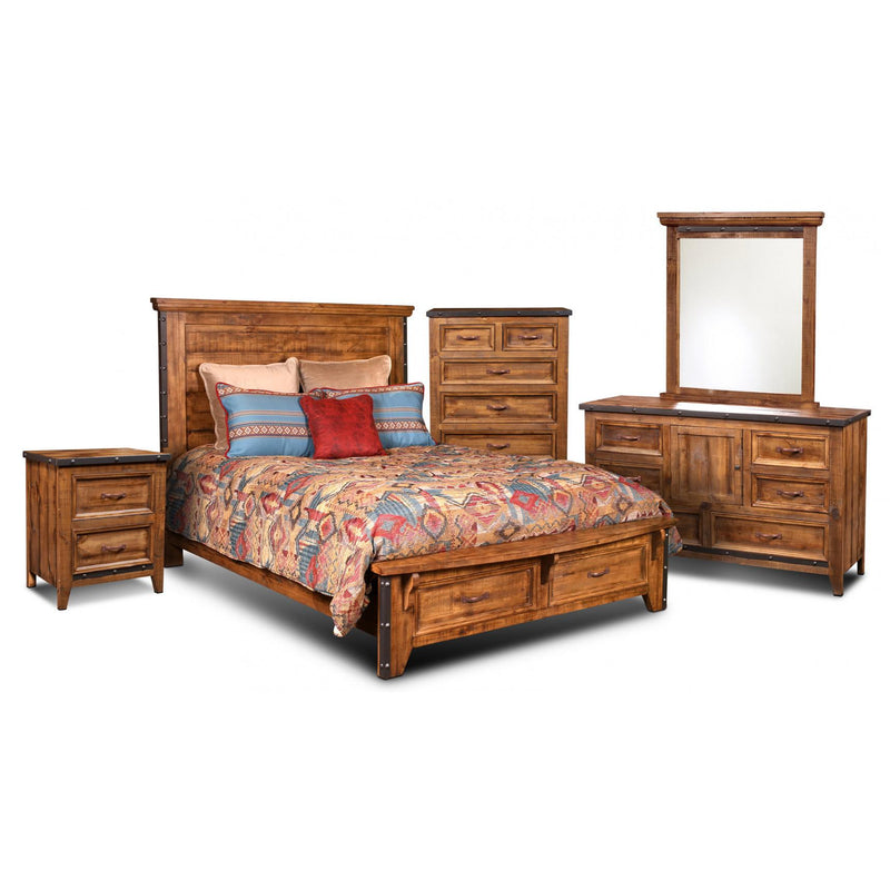 Horizon Home Furniture King Bed with Storage H4365 King Storage Bed - Brown IMAGE 2