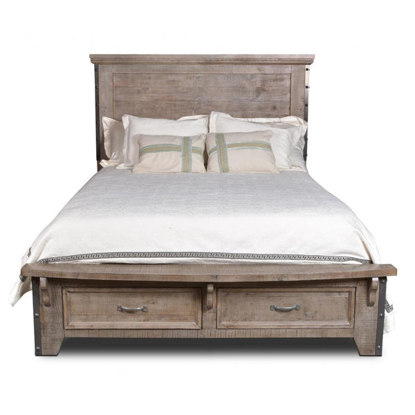 Horizon Home Furniture King Bed with Storage H4365 King Storage Bed - Grey IMAGE 1