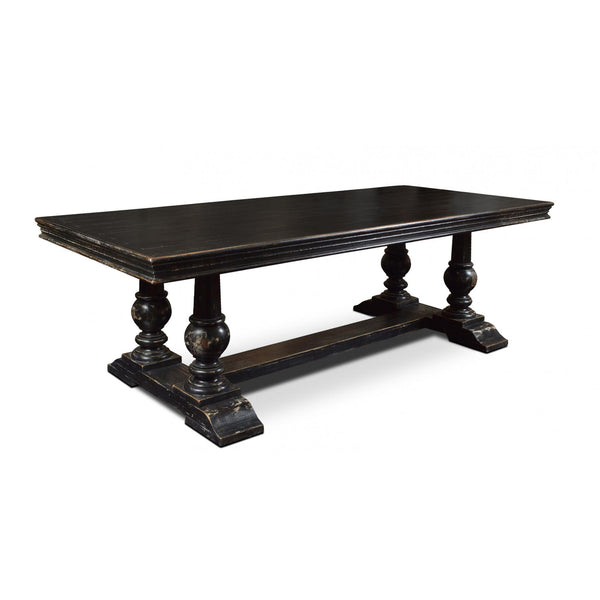 Horizon Home Furniture Old World Monaco Dining Table with Trestle Base H8030-097-BLK IMAGE 1