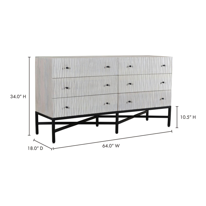 Moe's Home Collection Faceout 6-Drawer Dresser VE-1080-18 IMAGE 6