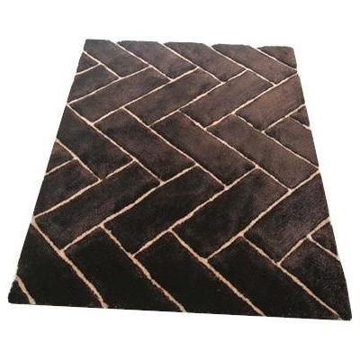 Persian Weavers Rugs Rectangle 3D Shaggy 3D-801 5'x8' Rug - Chocolate IMAGE 1