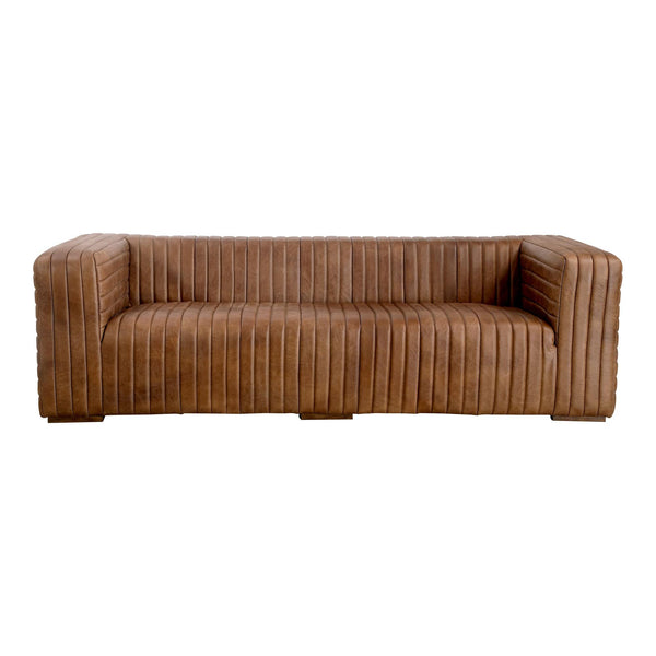 Moe's Home Collection Castle Stationary Leather Sofa PK-1009-14 IMAGE 1