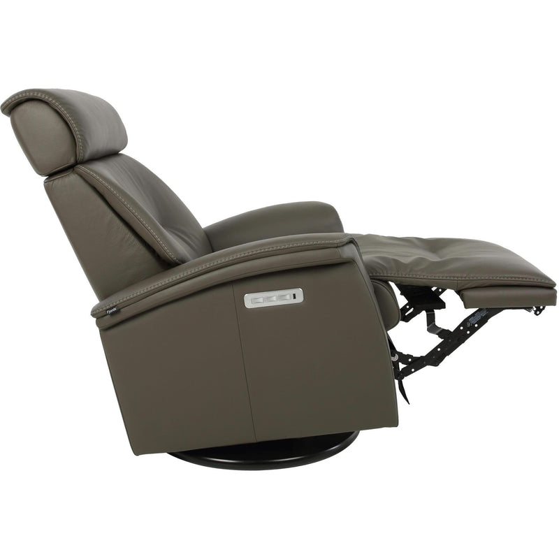 Fjords of Norway Relax Power Swivel Rocker Leather Recliner Rome Power Small Swing Relaxer - Graphite IMAGE 3