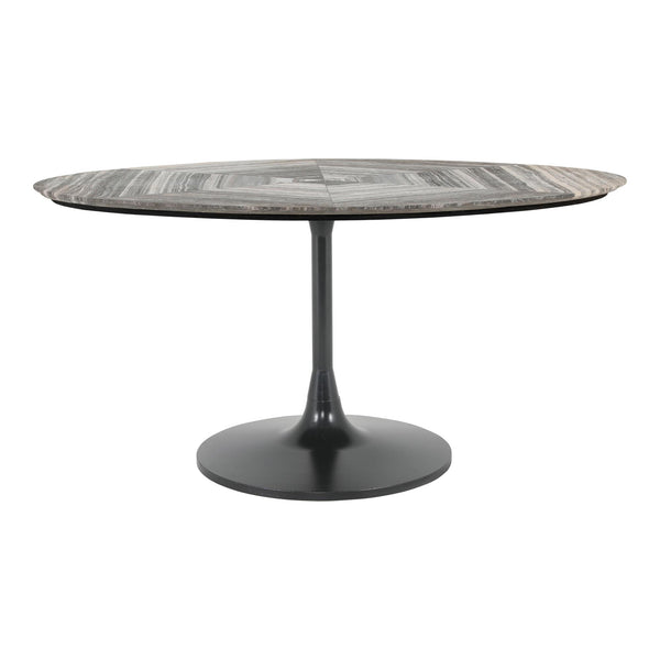 Moe's Home Collection Oval Nyles Dining Table with Marble Top and Pedestal Base GK-1114-37 IMAGE 1