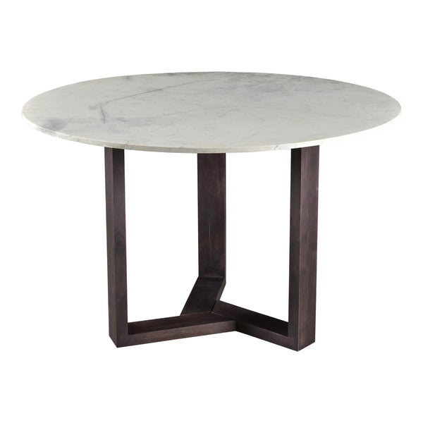 Moe's Home Collection Round Jinxx Dining Table with Marble Top and Pedestal Base JD-1009-07 IMAGE 1
