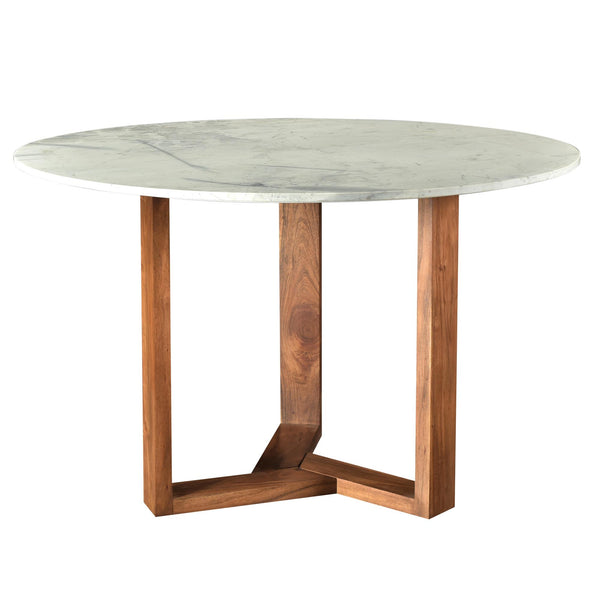 Moe's Home Collection Round Jinxx Dining Table with Marble Top and Pedestal Base JD-1009-18 IMAGE 1