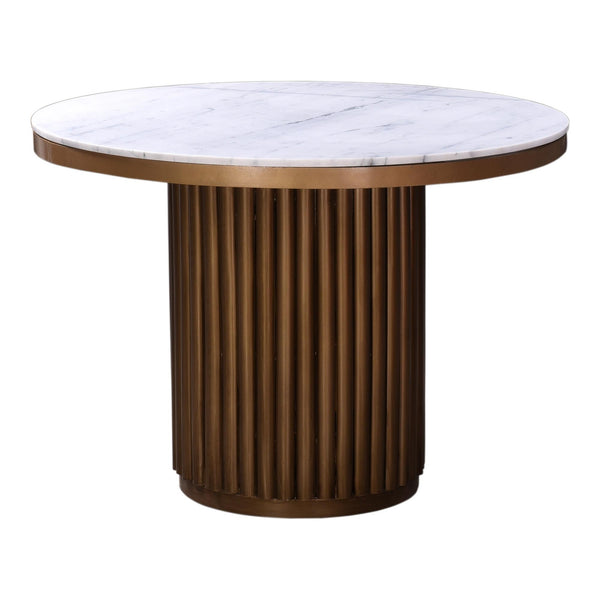 Moe's Home Collection Round Tower Dining Table with Marble Top and Pedestal Base JD-1034-51 IMAGE 1