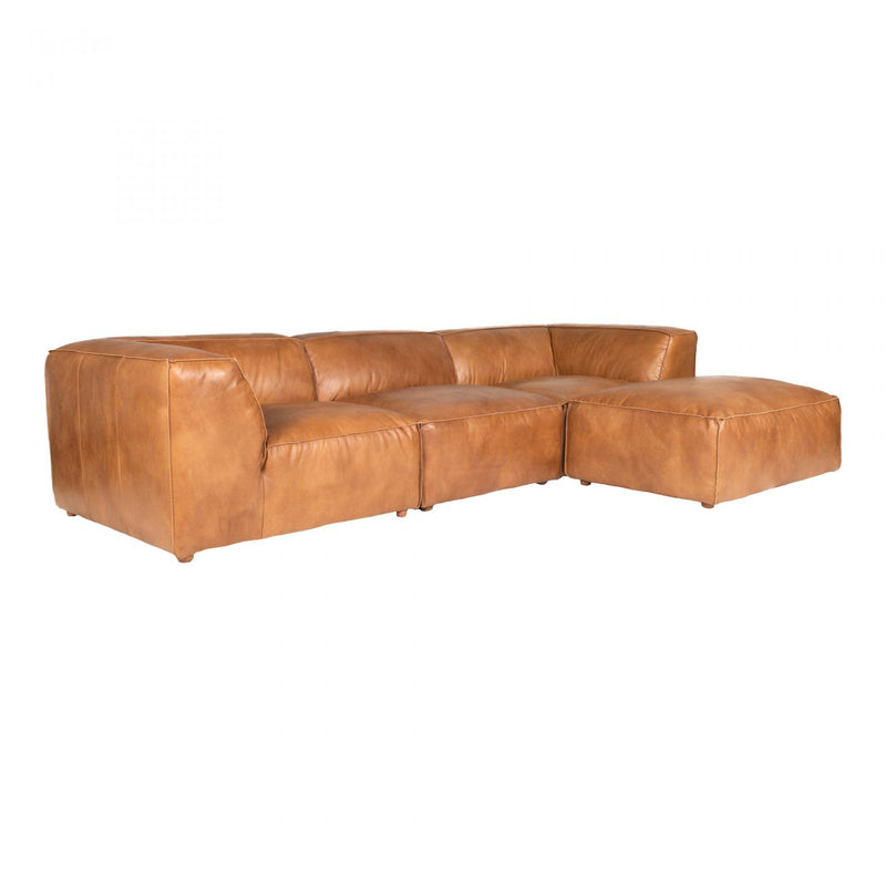 Moe's Home Collection Luxe Lounge Leather 4 pc Sectional QN-1021-40/QN-1019-40/QN-1021-40/QN-1020-40 IMAGE 1