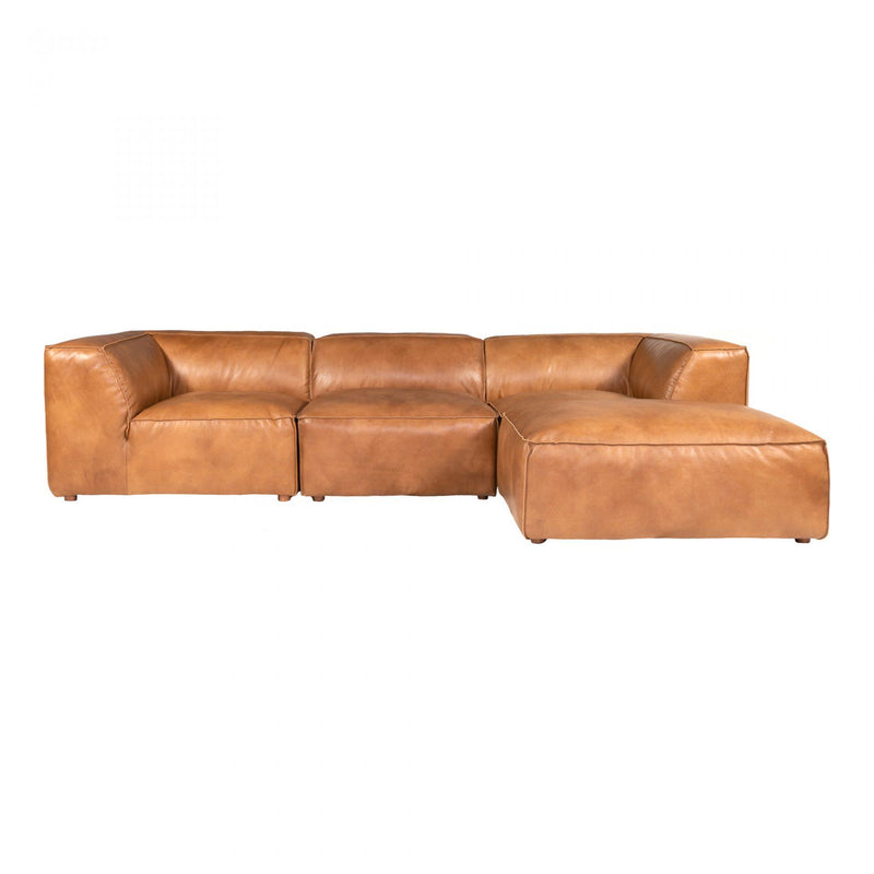Moe's Home Collection Luxe Lounge Leather 4 pc Sectional QN-1021-40/QN-1019-40/QN-1021-40/QN-1020-40 IMAGE 4
