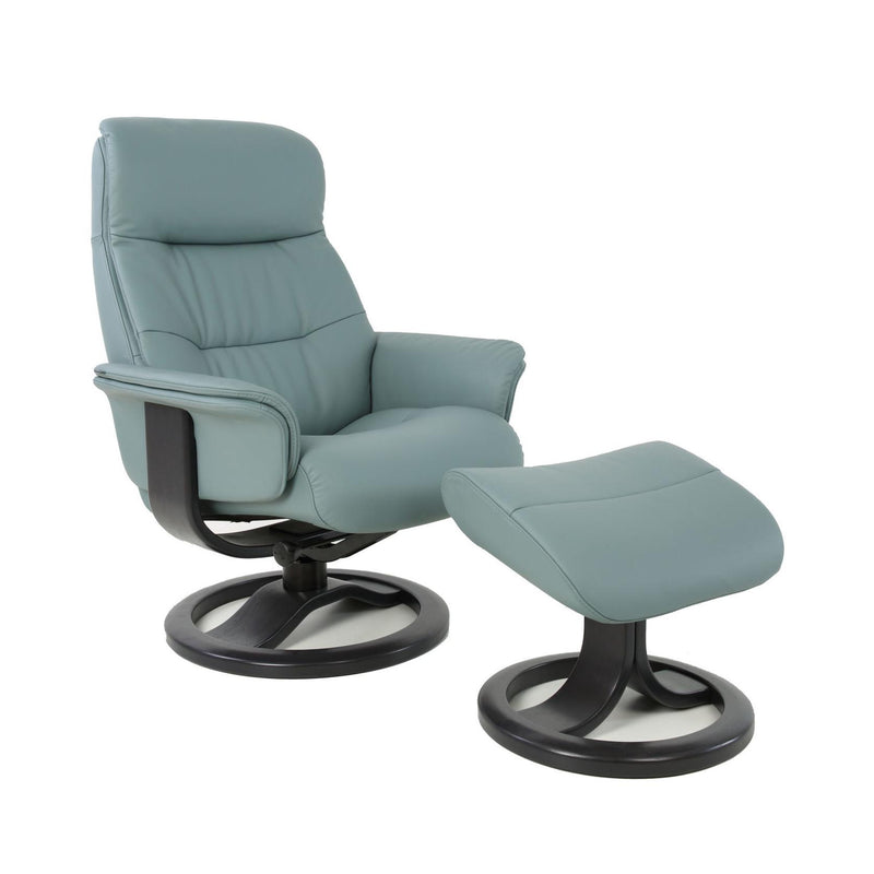 Fjords of Norway Anne Swivel Leather Recliner Anne-R-45-Small-SL-224-Ice IMAGE 1