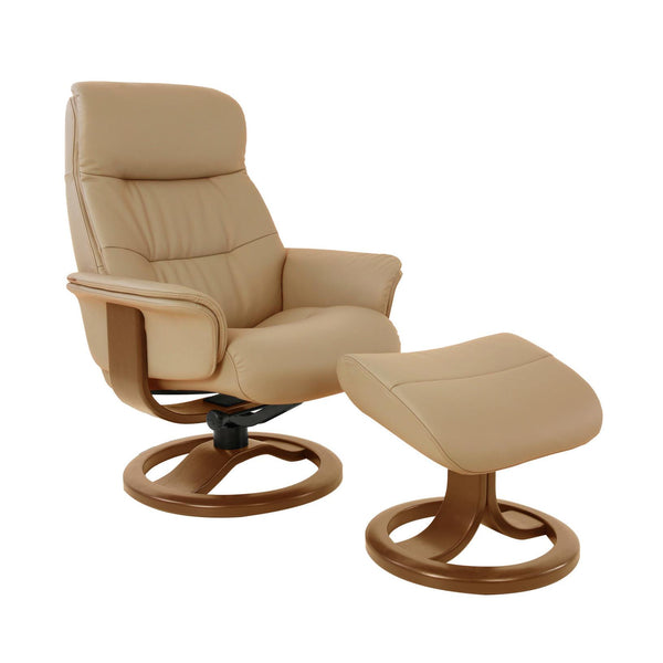 Fjords of Norway Anne Swivel Leather Recliner Anne-R-45-Large-SL-254-Cigar IMAGE 1