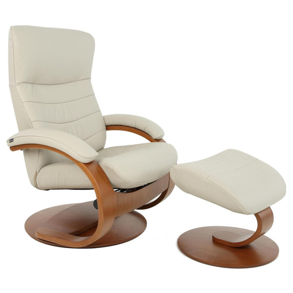 Fjords of Norway Trandal Swivel Leather Recliner Trandal Small Recliner - Dove IMAGE 1